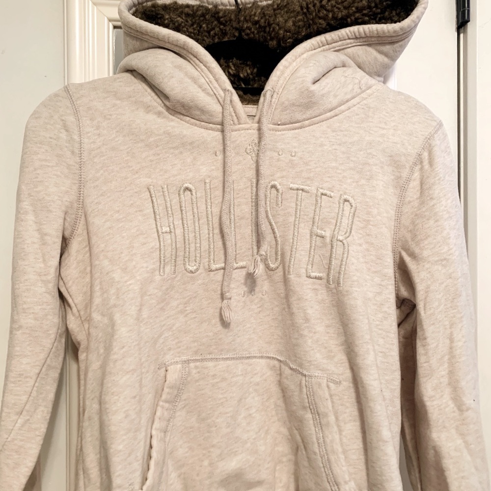 Neutral colored Hoodie with faux fur lined hood